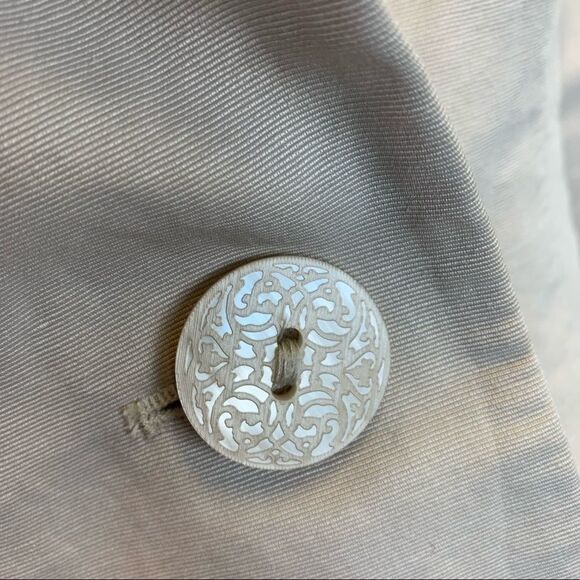 T Tahari beige puffed rolled collar jacket coat - Picture 6 of 13